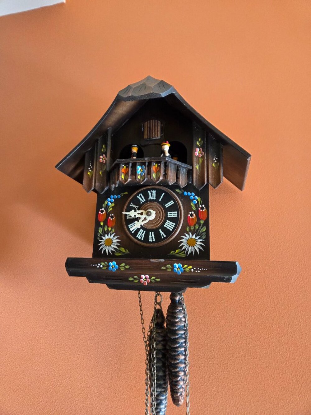 German-Black Forest Cuckoo Clock-One Day Chalet Clock with Music and Dancers
